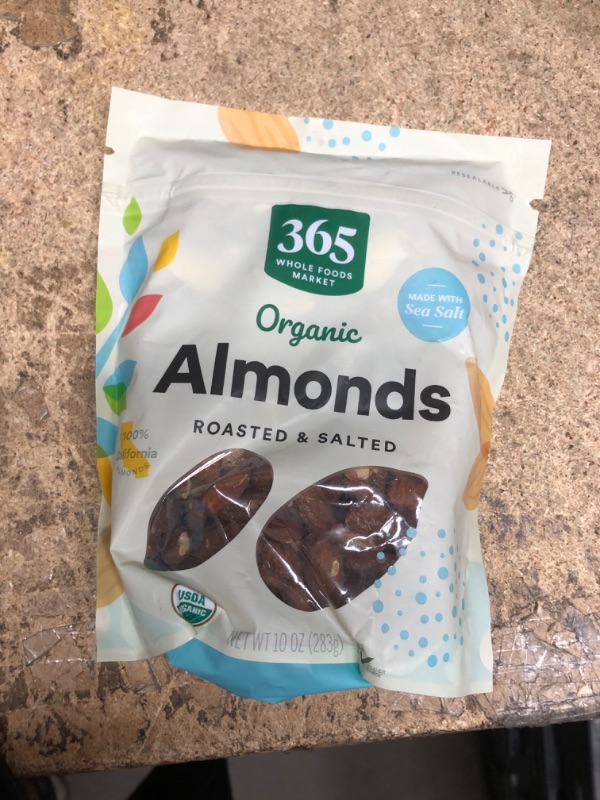 Photo 2 of 365 by Whole Foods Market, Organic Roasted Salted Almonds, 10 Ounce Salted 10 Ounce (Pack of 1)