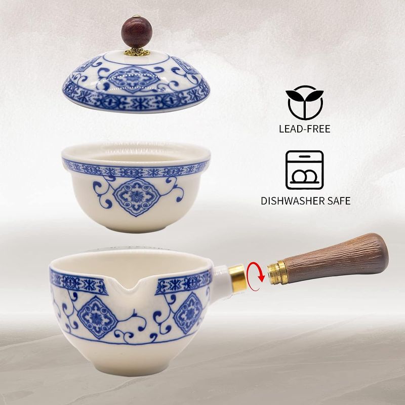 Photo 1 of 
LURRIER Porcelain Chinese Gongfu Tea Set,Portable Teapot Set with 360 Rotation Tea maker and Infuser,Portable All in One Gift Bag for Travel,Home,Gifting.