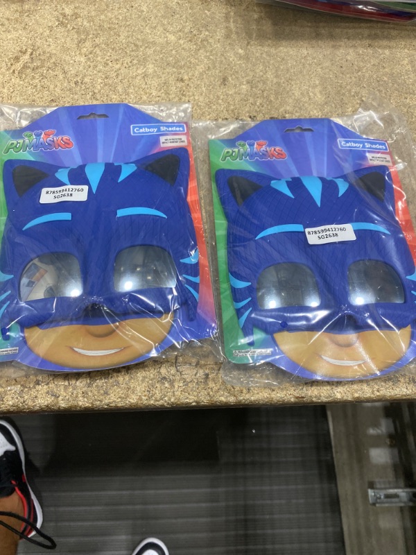 Photo 2 of *** 2 pack bundle *** Costume Sunglasses PJ Masks Cat Boy Sun-Staches Party Favors UV400 Blue/Black