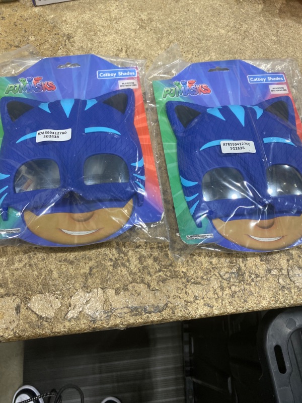 Photo 2 of *** 2 pack bundle *** Costume Sunglasses PJ Masks Cat Boy Sun-Staches Party Favors UV400 Blue/Black