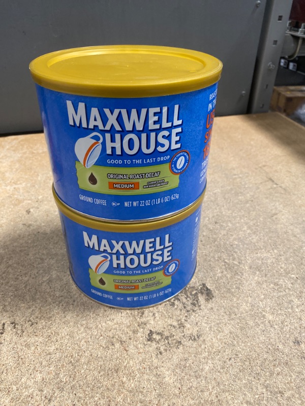 Photo 2 of *** 2 pack bundle *** Maxwell House Decaf Original Medium Roast Ground Coffee (22 oz Canister) 22 Ounce (Pack of 1)