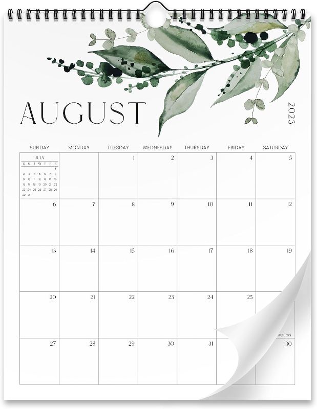 Photo 1 of Aesthetic Modern Greenery Wall Calendar - Runs from June 2023 Until December 2024 - The Perfect 23-24 Spiral Calendar and Monthly Planner for Easy Organizing
