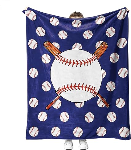 Photo 1 of Soft Baseball Blankets for Boys Adults Kids, Baseball Gifts for Boys Men, Baseball Team Gifts, Baseball Coach Gifts for Men, Baseball Stuff Cozy Fleece Baseball Blanket for Couch Bed 50'' x 60''(02)

