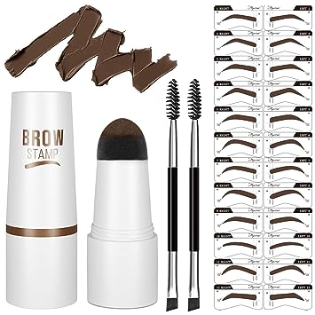 Photo 1 of 3 Colors Eyebrow Powder Makeup Kit, eyebrow palette contour eyebrow Long-Lasting Waterproof With 10 pacs Reusable Eyebrow Stencil (#3)