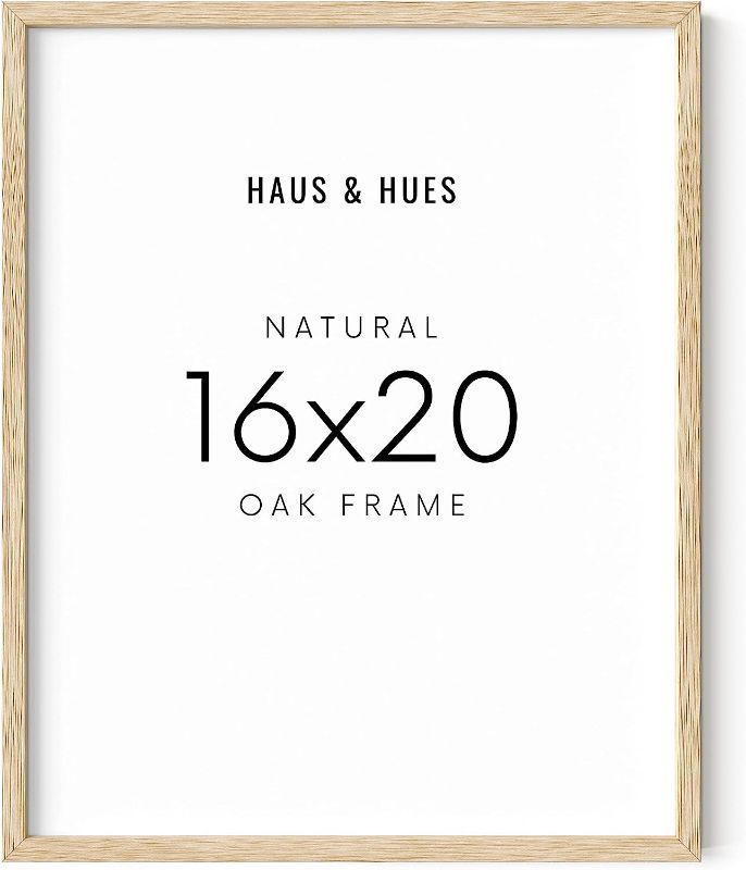 Photo 1 of +HAUS AND HUES 16"x20" Beige Oak Wood Frames Set of 1-16x20 Natural Wood Frames for Posters, 16x20 Wood Poster Frames for Wall, 16x20 Frame Light Wood, Picture Frames 20x16
