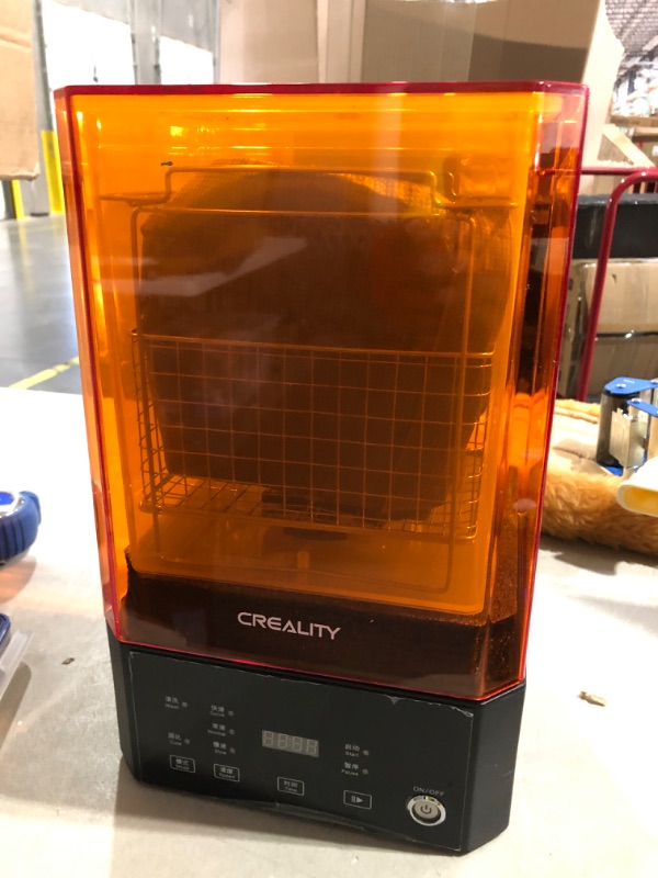 Photo 3 of * used item * 14 inches tall *
Creality Wash and Cure Station UW-01 2 in 1 Machine for Creality Resin 3D Printer UV Curing Rotary Box Bucket for LCD/DLP/SLA Washing Size 7.48x6.06x7.87 inches