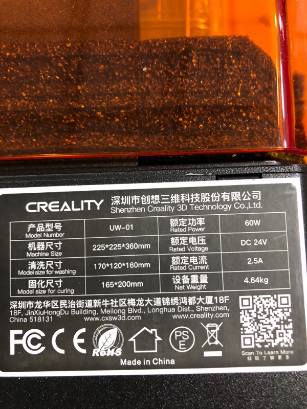 Photo 4 of Creality Wash and Cure Station UW-01 2 in 1 Machine for Creality Resin 3D Printer UV Curing Rotary Box Bucket for LCD/DLP/SLA Washing Size 7.48x6.06x7.87 inches