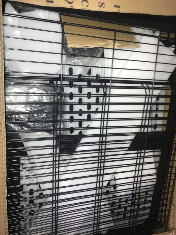 Photo 2 of 26" Rabbit Cage Carry with Pull Out Tray and Caster Size: L25 XW17 XH21 (Black)