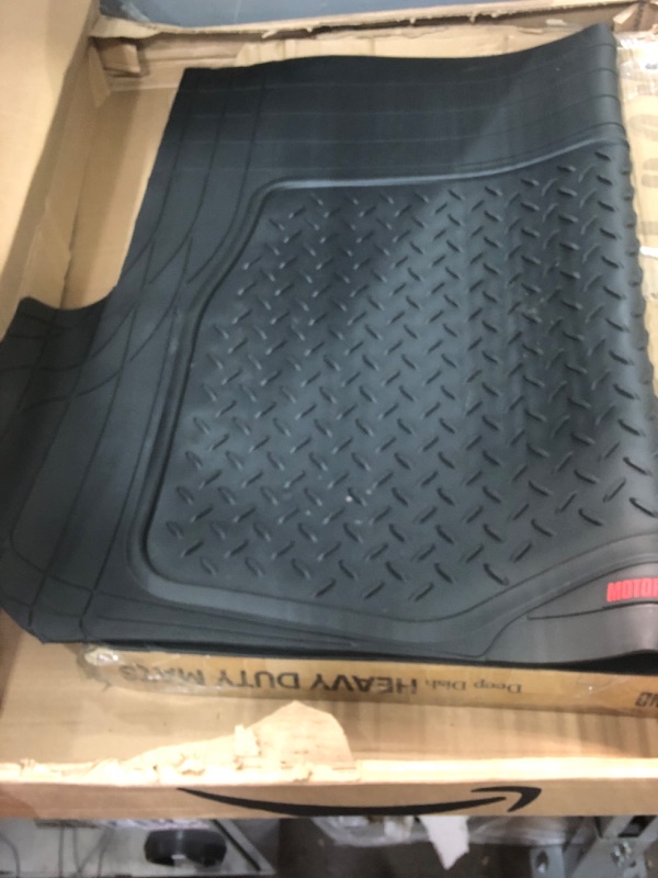 Photo 2 of "ONE MAT ON;Y, MISSING OTHER MATS" Motor Trend FlexTough Performance All Weather Rubber Car Floor Mats with Cargo Liner (Black) & 923-BK Black FlexTough Contour Liners-Deep Dish Heavy Duty Rubber Floor Mats for Car SUV Truck & Van