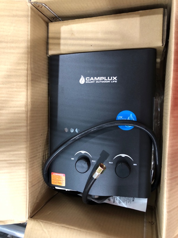 Photo 2 of **USED, FOR PARTS ONLY**  Portable Tankless Water Heater, Camplux 1.32 GPM Outdoor Propane Gas Camp Shower with Portable Handle, Black