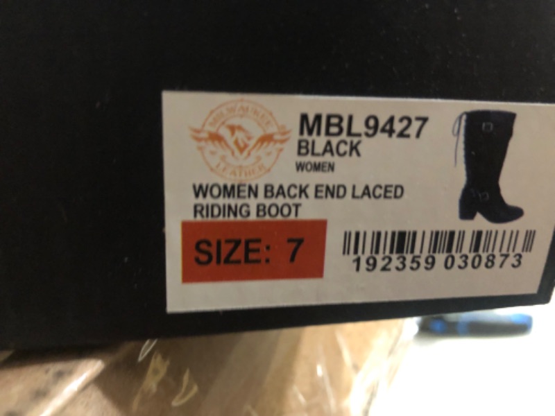 Photo 4 of **SIZE 7**  Milwaukee Performance MBL9427 Women's Tall Black Back End Laced Riding Boots