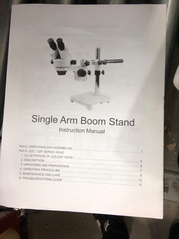 Photo 6 of AmScope - SM-4NTP 7X-45X Simul-Focal Stereo Lockable Zoom Microscope on Dual Arm Boom Stand