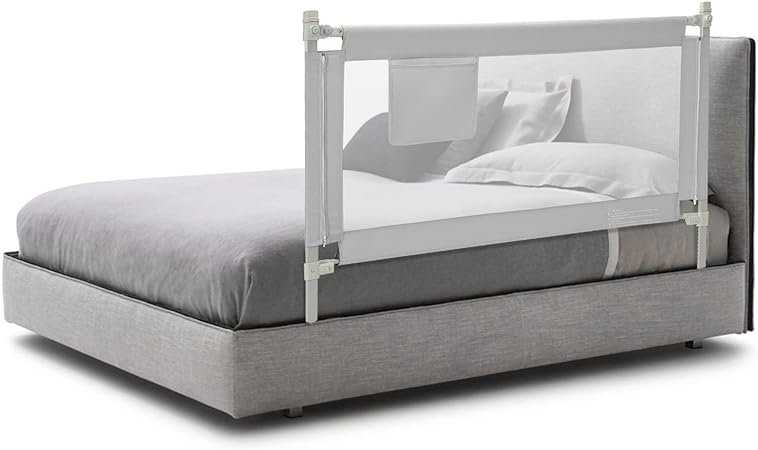 Photo 1 of Bed Rail for Toddlers, 71.8’’ Extra Long, Height Adjustable & Foldable Baby Bed Rail Guard w/Storage Pocket & Double Safety Child Lock for Kids Twin Double Full Size Queen King Mattress (Gray)