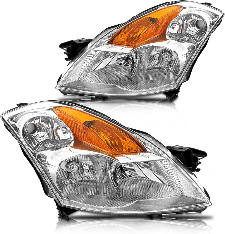 Photo 1 of 
ROADEAL for 2007-2009 Altima 4 Doors Sedan Halogen 07 08 09 Altima 4Dr Sedan Headlamps Left and Right Headlights Assembly Pair Chrome Housing with Amber...