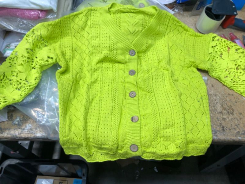 Photo 1 of ALVA Q WOMENS FALL SWEATER LIME-GREEN MEDIUM 