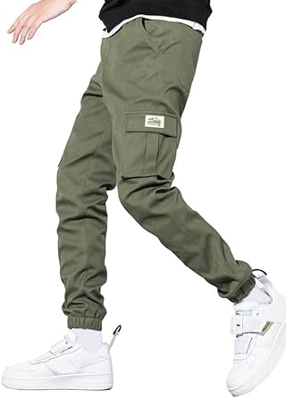 Photo 2 of JMIERR Mens Casual Joggers Pants Stretch Elastic Waist Drawstring Cargo Pants Tapered Sweatpants for Men Multi Pockets
