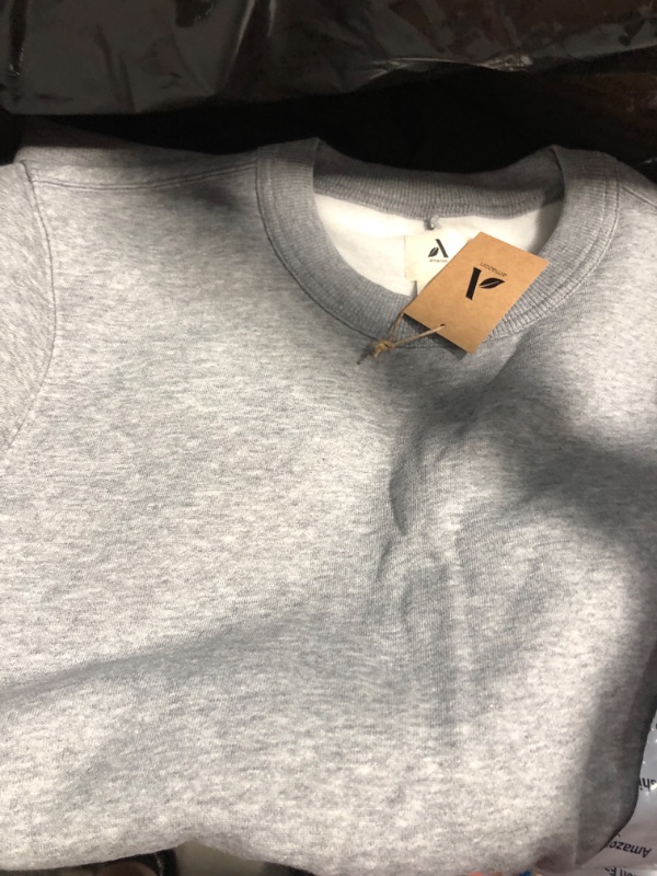 Photo 2 of Amazon Aware Men's Crewneck Fleece Sweatshirt Small Grey Heather