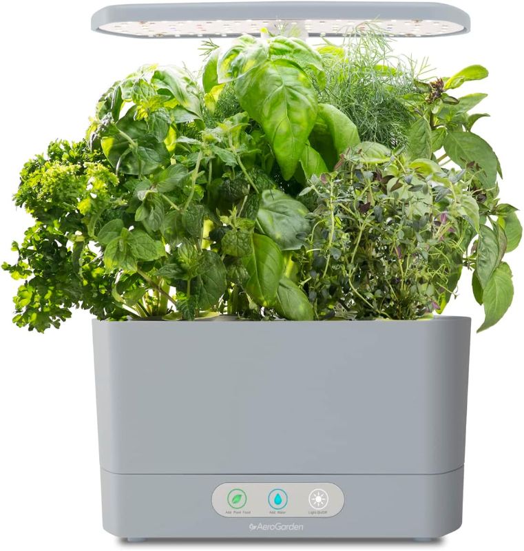 Photo 3 of AeroGarden Harvest Indoor Garden, Grow Up to 6 Different Herbs, Vegetables, and Flowers, Seed Pod Kit Not Included, Cool Gray
