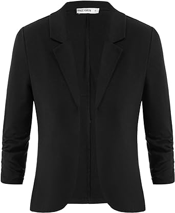 Photo 2 of GRACE KARIN Women Business Casual Cropped Blazer Jacket Open Front Cotton Cardigan
