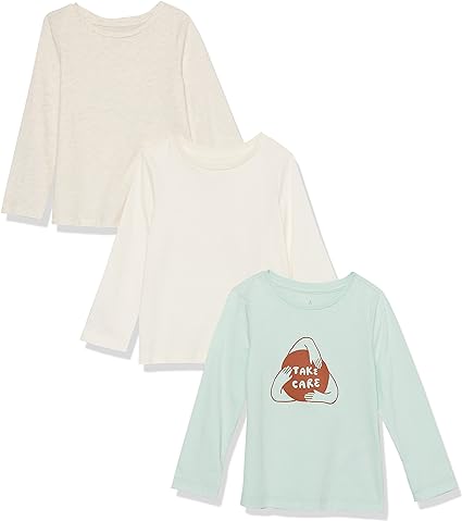 Photo 1 of Amazon Aware Girls and Toddlers' Organic Cotton Long Sleeve T-Shirt, Pack of 3 SIZE L 10
