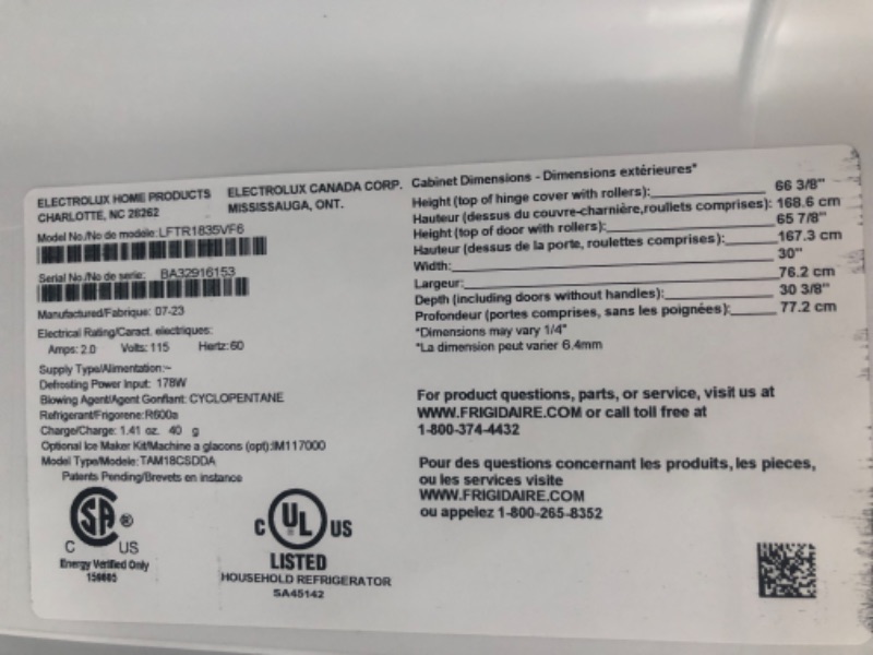 Photo 3 of * PARTS ONLY * refrigerator does not cool * see notes for further detail *
Frigidaire Garage-Ready 18.3-cu ft Top-Freezer Refrigerator (Fingerprint Resistant Stainless Steel)