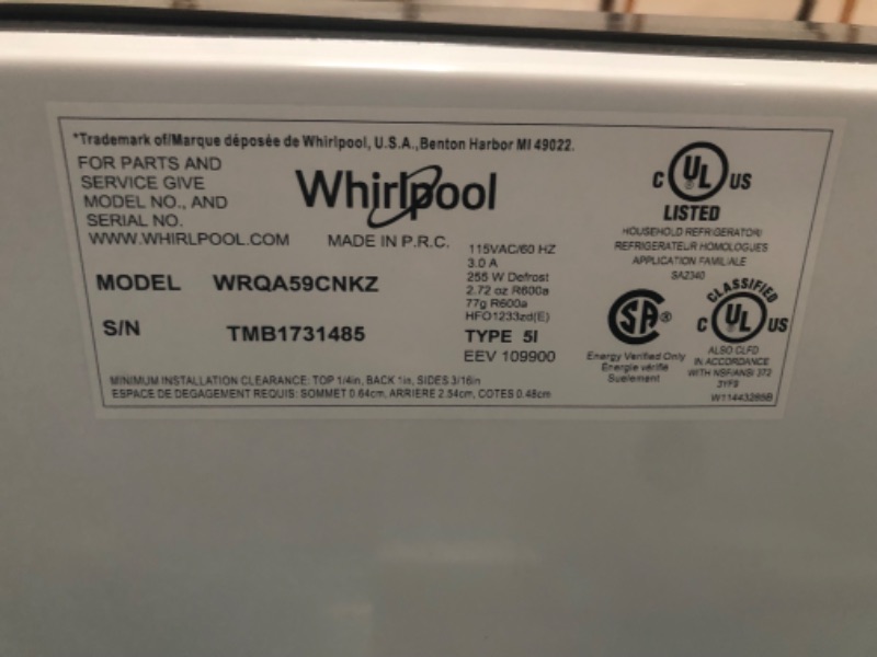 Photo 9 of Whirlpool 19.4-cu ft 4-Door Counter-depth French Door Refrigerator with Ice Maker (Fingerprint-resistant Stainless Finish) ENERGY STAR