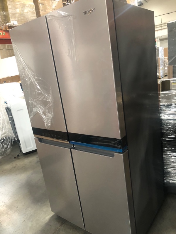 Photo 6 of Whirlpool 19.4-cu ft 4-Door Counter-depth French Door Refrigerator with Ice Maker (Fingerprint-resistant Stainless Finish) ENERGY STAR