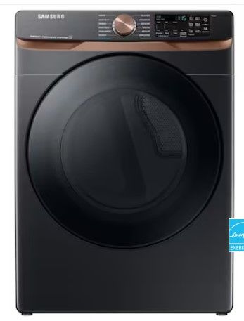 Photo 1 of Samsung 7.5-cu ft Stackable Steam Cycle Smart Electric Dryer (Brushed Black) ENERGY STAR