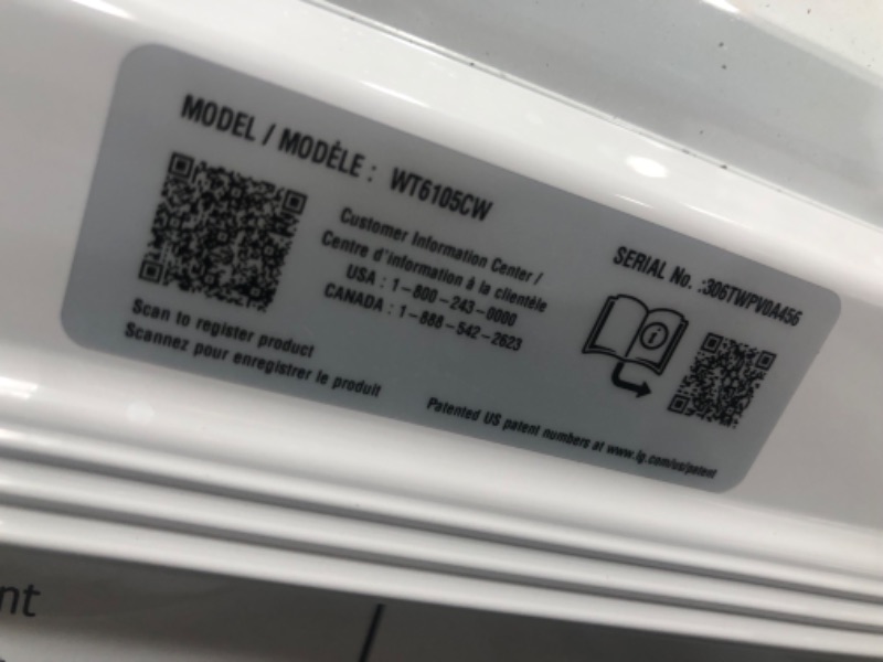 Photo 1 of LG 4.1-cu ft Agitator Top-Load Washer (White)