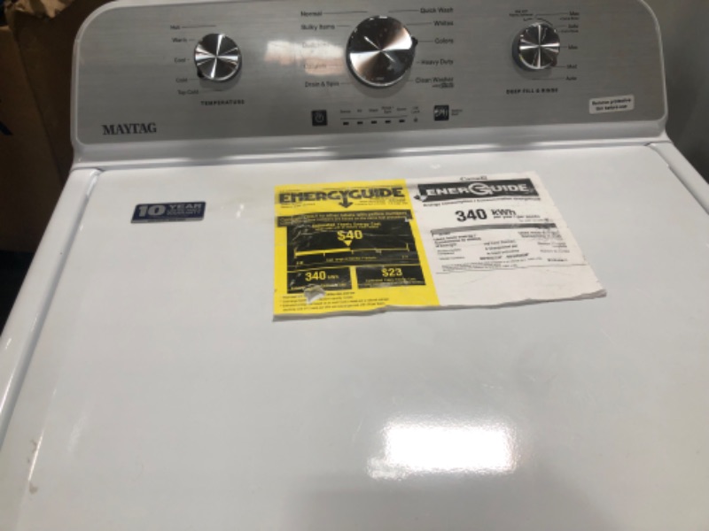 Photo 6 of Maytag 4.5-cu ft High Efficiency Agitator Top-Load Washer (White)