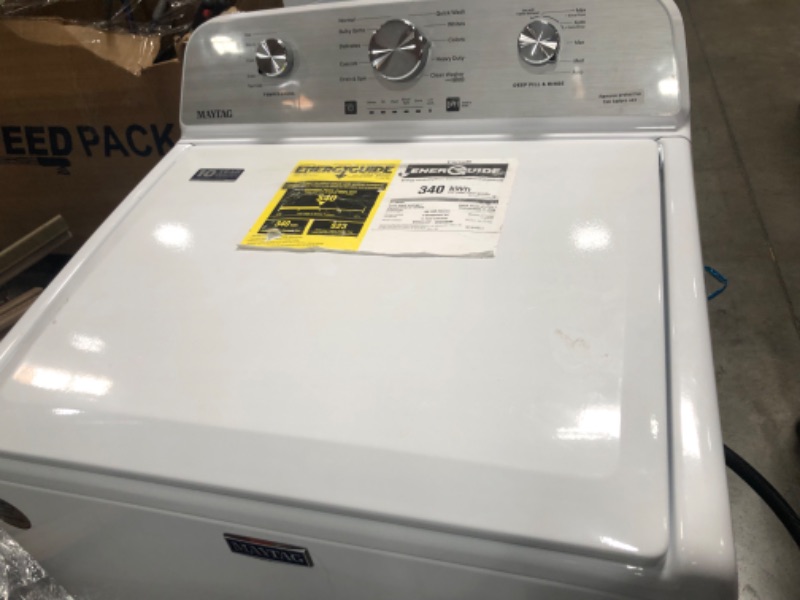 Photo 3 of Maytag 4.5-cu ft High Efficiency Agitator Top-Load Washer (White)