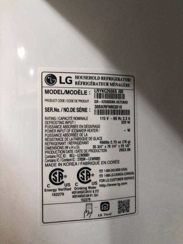 Photo 1 of LG 25.5-cu ft Counter-depth Smart French Door Refrigerator with Dual Ice Maker and Door within Door (Fingerprint Resistant) ENERGY STAR