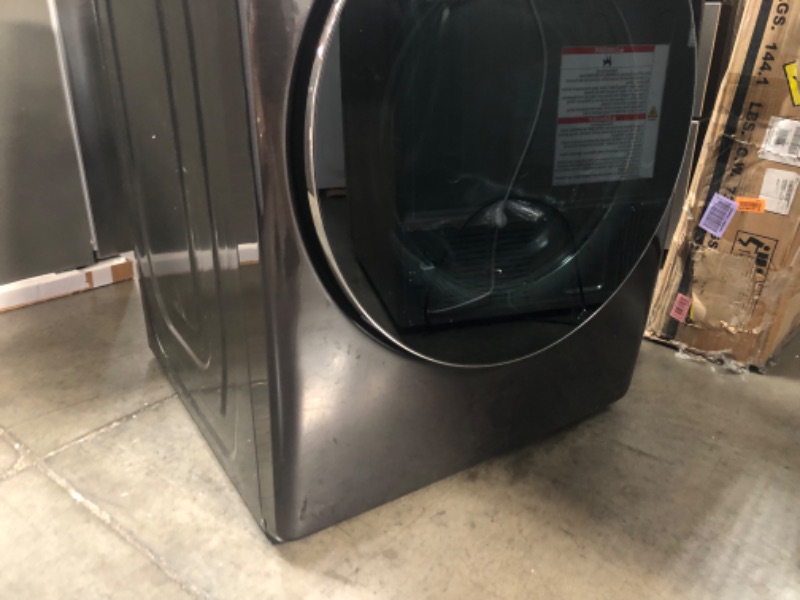 Photo 7 of 7.5 cu. ft. Smart Dial Electric Dryer with Super Speed Dry in Brushed Black
