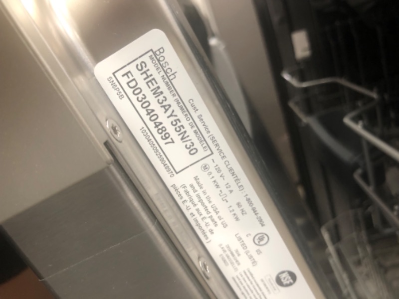 Photo 8 of Bosch 100 Series Front Control 24-in Built-In Dishwasher (Stainless Steel), 50-dBA