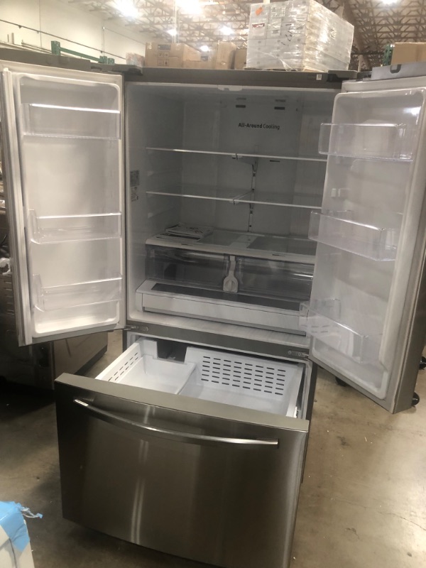 Photo 5 of Samsung 28.2-cu ft French Door Refrigerator with Ice Maker (Fingerprint Resistant Stainless Steel) ENERGY STARs