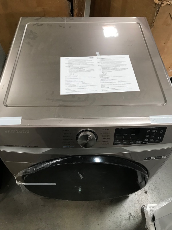Photo 9 of Samsung 7.5-cu ft Stackable Steam Cycle Smart Electric Dryer (Champagne)