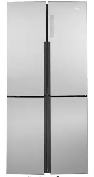 Photo 1 of Haier 16.8 cu. ft. Counter Depth French Door Refrigerator in Stainless Steel