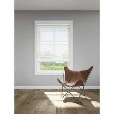 Photo 1 of **MINOR SCUFFS** LEVOLOR Trim+Go 2-in Slat Width 43-in x 64-in Cordless White Faux Wood Room Darkening Horizontal Blinds