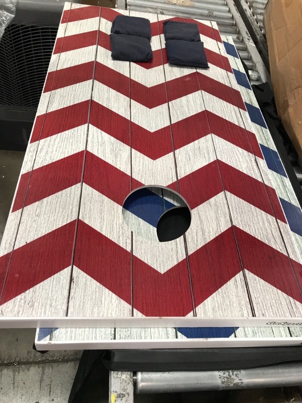 Photo 2 of *READ NOTES*GoSports Classic Cornhole Set – Includes 8 Bean Bags, Travel Case and Game Rules (Choice of style) 4’x2’ Chevron