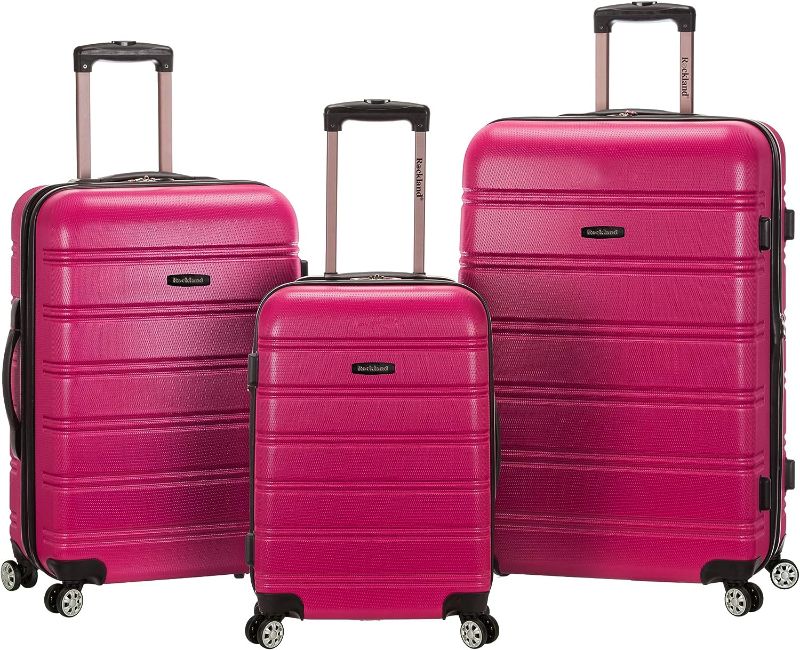 Photo 1 of Rockland Melbourne Hardside Expandable Spinner Wheel Luggage, Magenta, 2-Piece Set (20/28)
