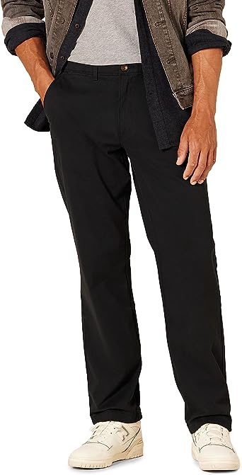 Photo 1 of Amazon Essentials Men's Classic-Fit Casual Stretch Khaki Pant Black 35 x 34