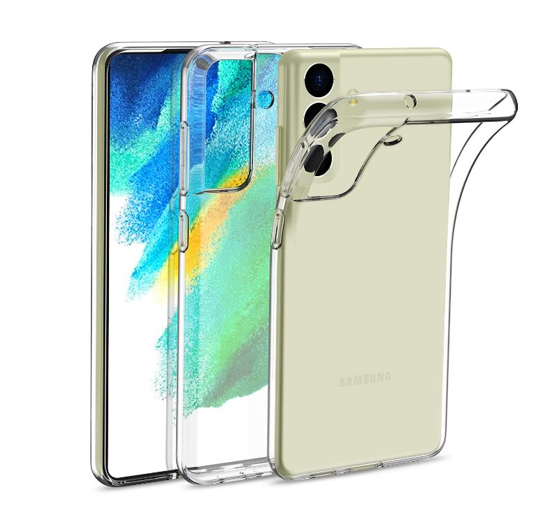 Photo 1 of BUNDLE OF 2, GALAXY S21 FE 5G CASE, OUBA ULTRA [SLIM THIN] SCRATCH RESISTANT TPU RUBBER SOFT SILICONE CRYSTAL CLEAR
