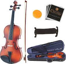 Photo 1 of ?Mendini By Cecilio Violin For Kids & Adults - 3/4 MV300 Satin Antique Violins, Student or Beginners Kit w/Case, Bow, Extra Strings - Stringed Musical Instruments
