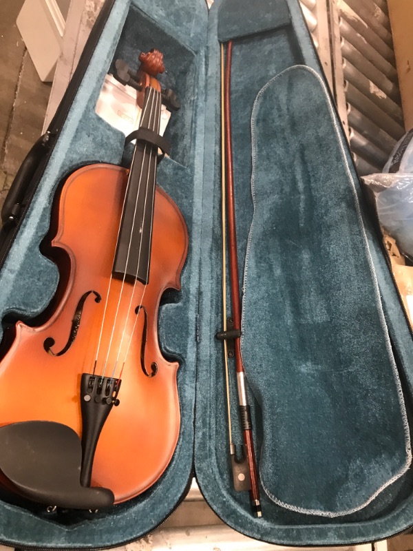 Photo 2 of ?Mendini By Cecilio Violin For Kids & Adults - 3/4 MV300 Satin Antique Violins, Student or Beginners Kit w/Case, Bow, Extra Strings - Stringed Musical Instruments
