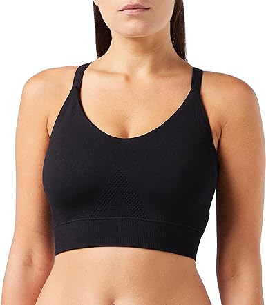 Photo 1 of Core 10 Women's Low Impact Seamless Sports Bra, Black, Medium
