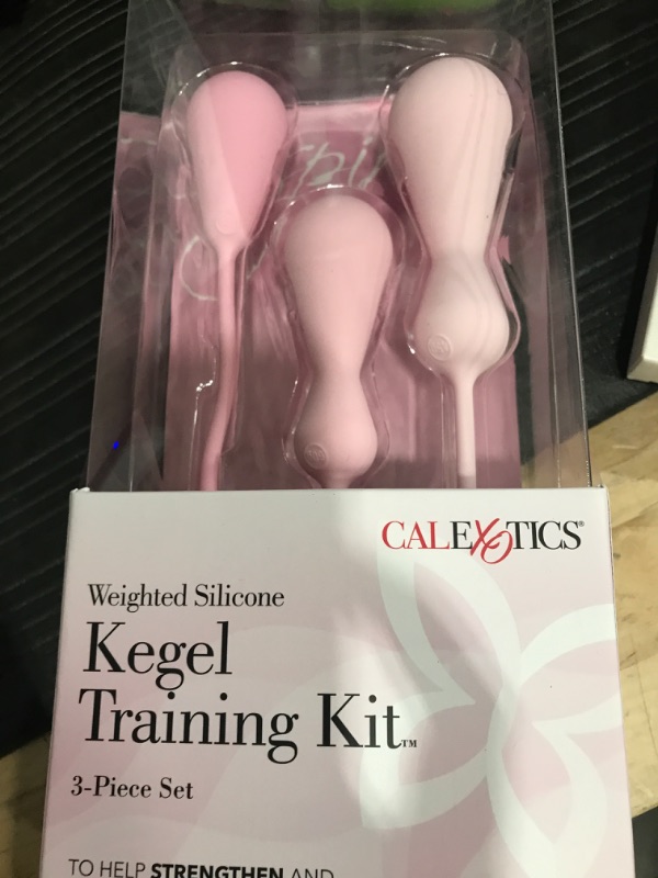 Photo 2 of CalExotics Inspire Weighted Silicone Kegel Training Kit – Hands Free Pelvic Floor Weight Exercise - Waterproof Sex Toys For Couples – Pink
