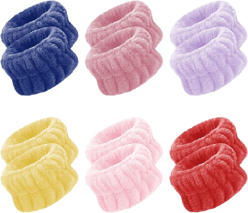 Photo 1 of 12pcs Wrist Bands for Washing Face, Liubeili Wrist Towels Bands, Microfiber Wristband for Washing Face Absorbent Wrist Sweatband for Women Prevent Liquid from Spilling
