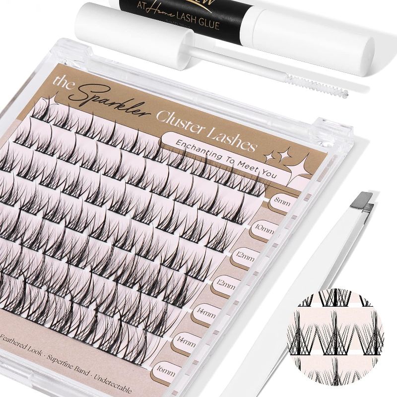 Photo 1 of 2 PACK**LASHVIEW DIY Lash Extension Kit,10-16mm Cluster Lashes,Cluster Eyelashes for Self-application Individual Lashes at Home, 3D Rapid Soft and Lightweight-Style CDD13
