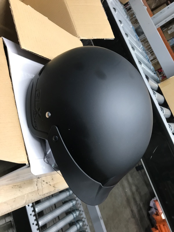 Photo 3 of GLX M14 Cruiser Scooter Motorcycle Half Helmet with Free Tinted Retractable Visor DOT Approved (Matte Black, Medium) Matte Black Medium