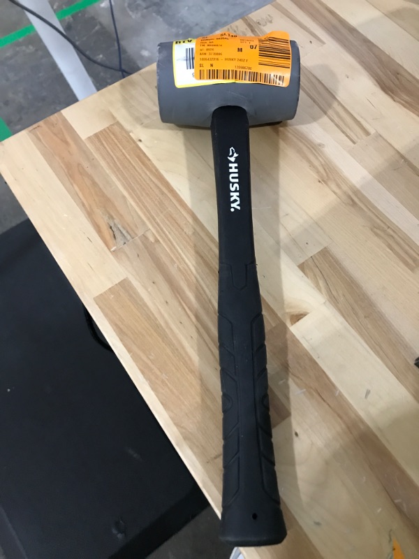 Photo 1 of 24 oz. Gray Rubber Mallet with 14 in. Fiberglass Handle
